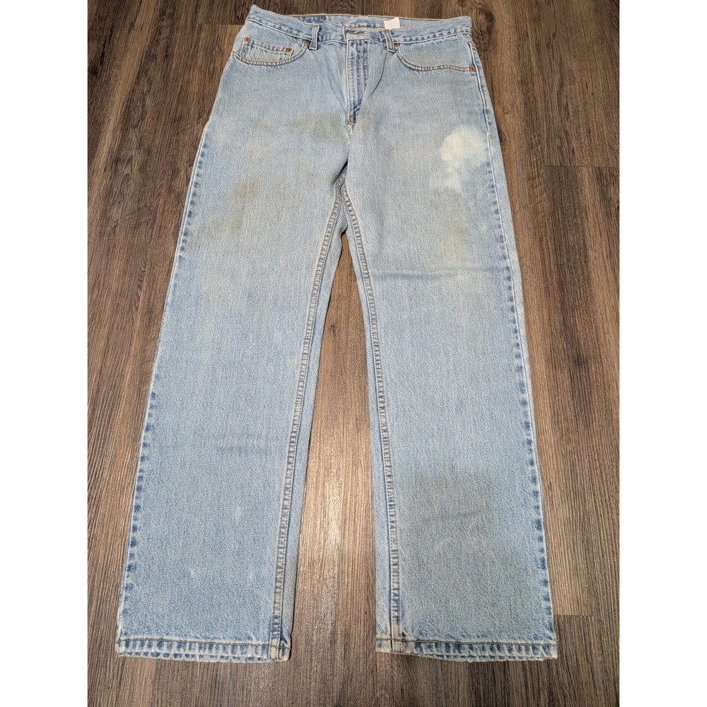 VTG Levis 505 Jeans Light Wash Denim Regular Fit Straight Leg Size‎ 34x30 READ